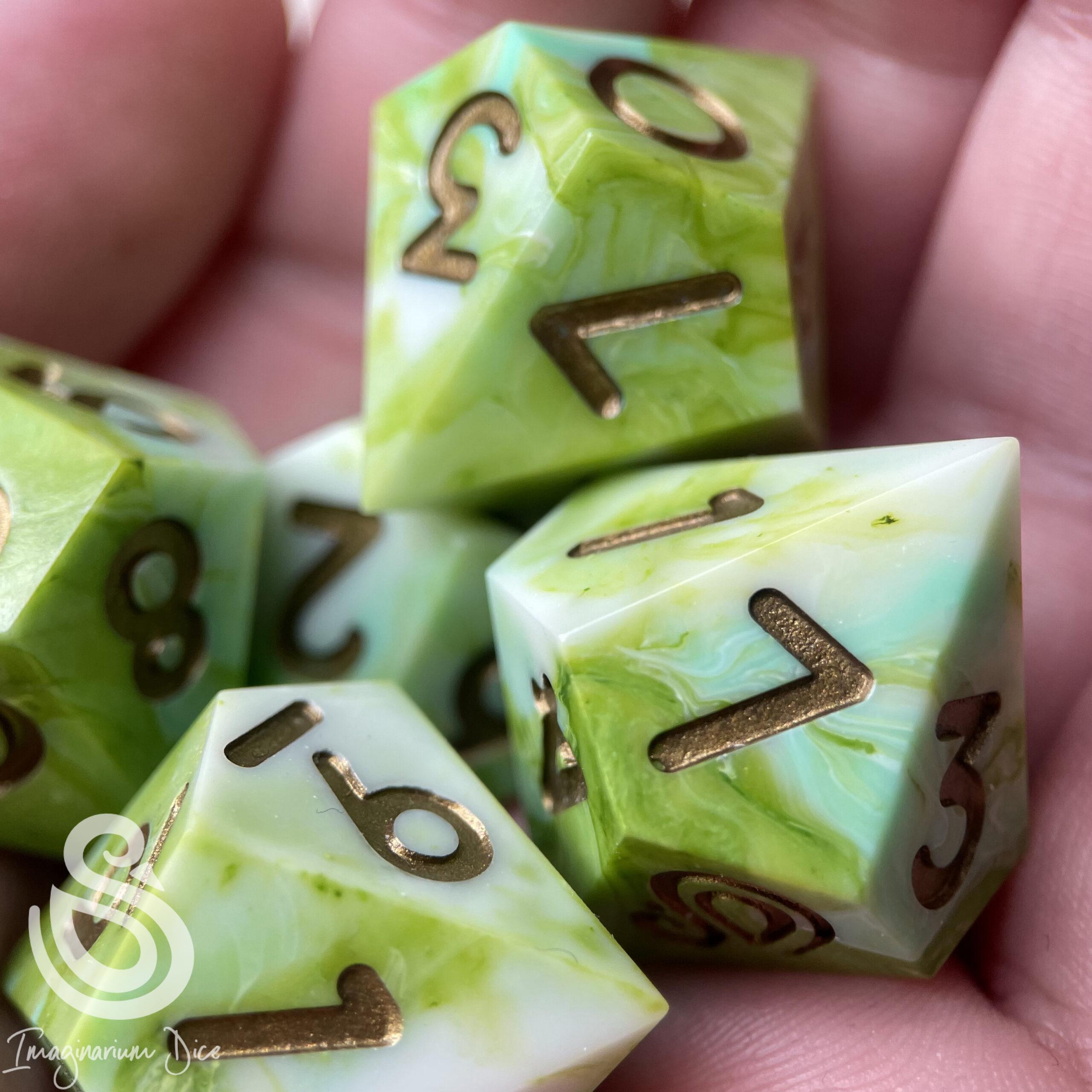 All the Greens | 5d10 handmade dice set - Image 14
