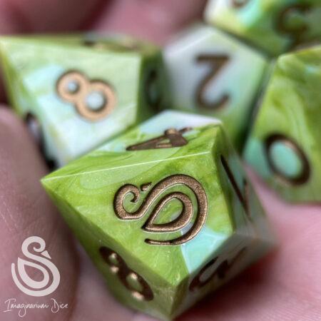 All the Greens | 5d10 handmade dice set
