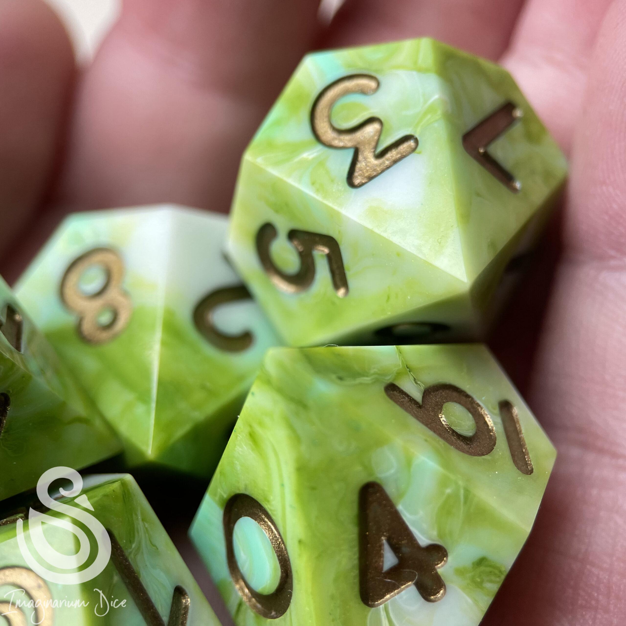 All the Greens | 5d10 handmade dice set - Image 13