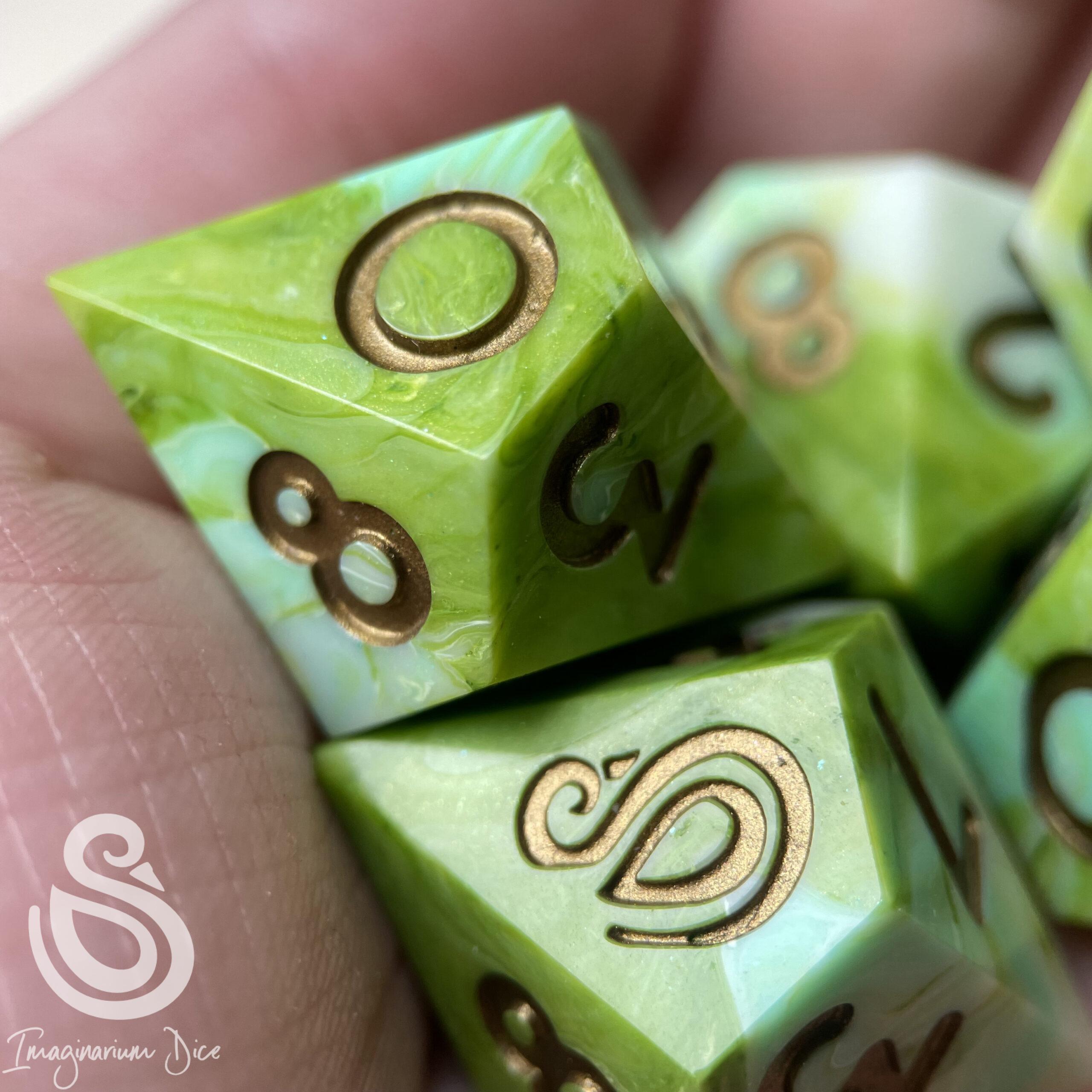 All the Greens | 5d10 handmade dice set - Image 12