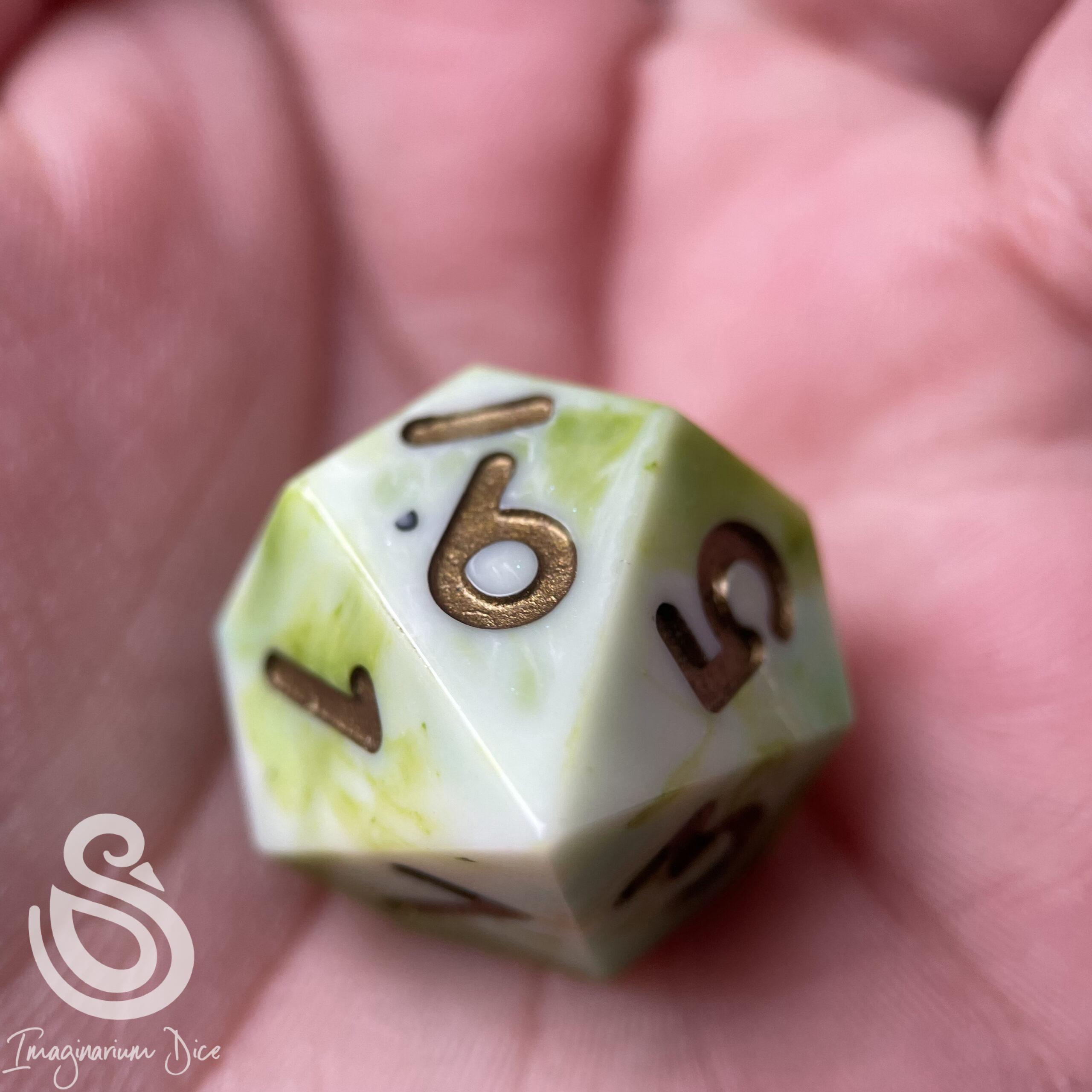 All the Greens | 5d10 handmade dice set - Image 25