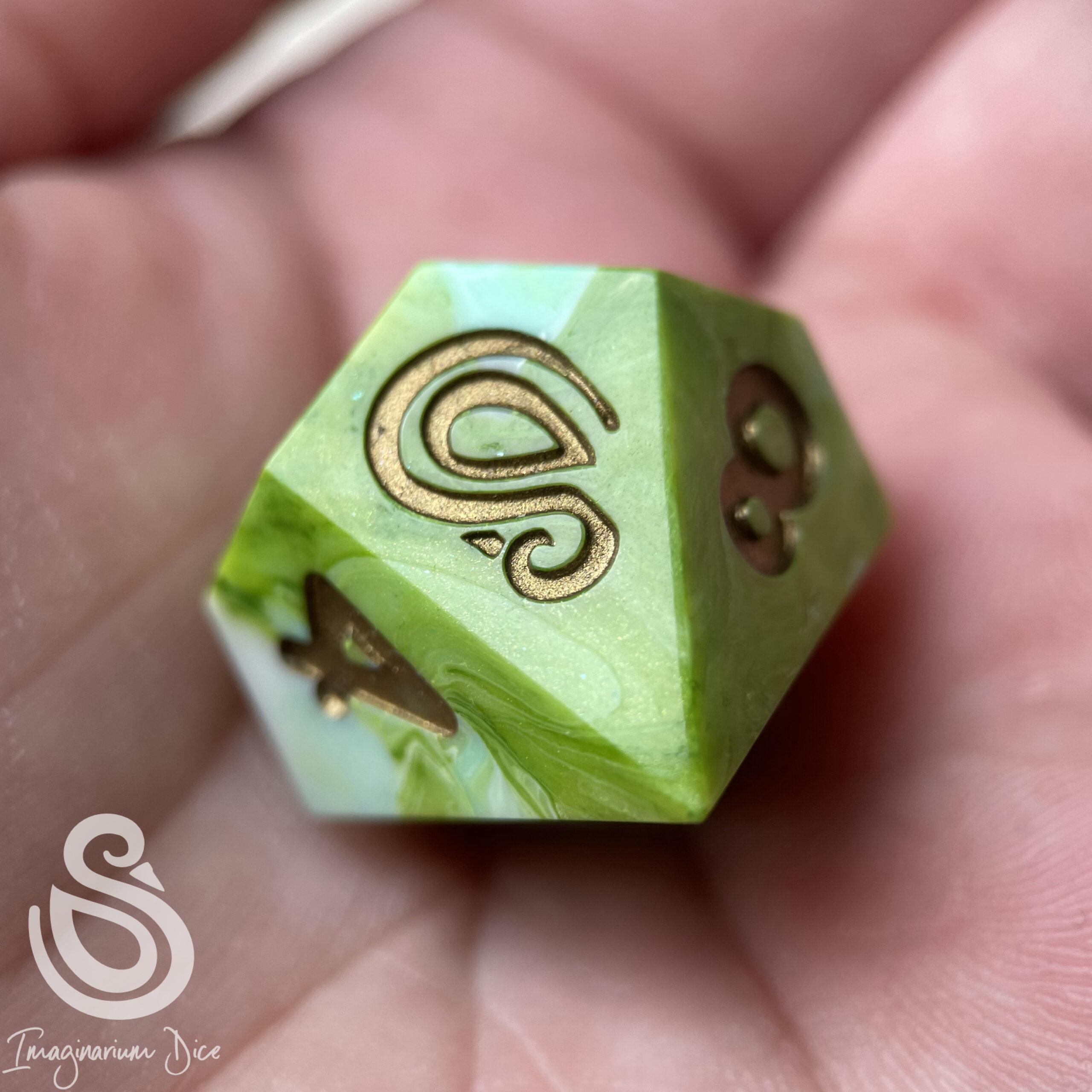 All the Greens | 5d10 handmade dice set - Image 24