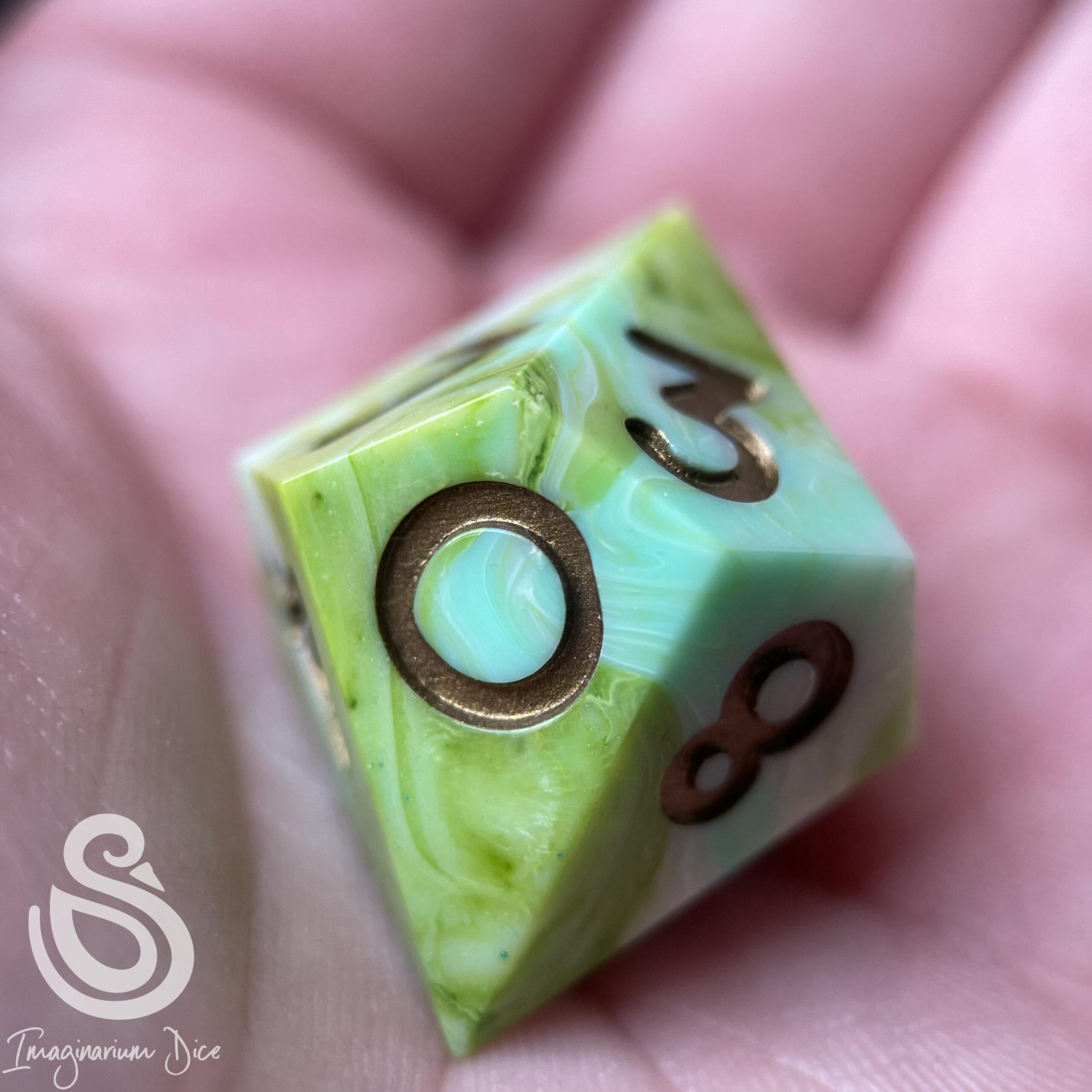 All the Greens | 5d10 handmade dice set - Image 22