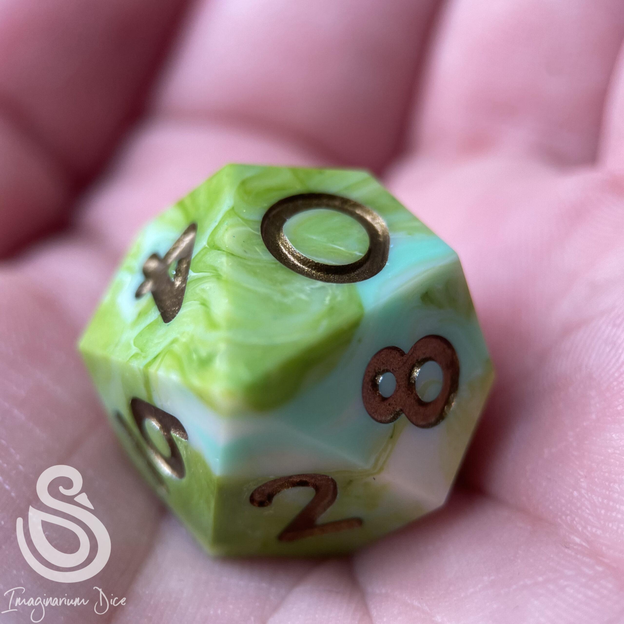 All the Greens | 5d10 handmade dice set - Image 21