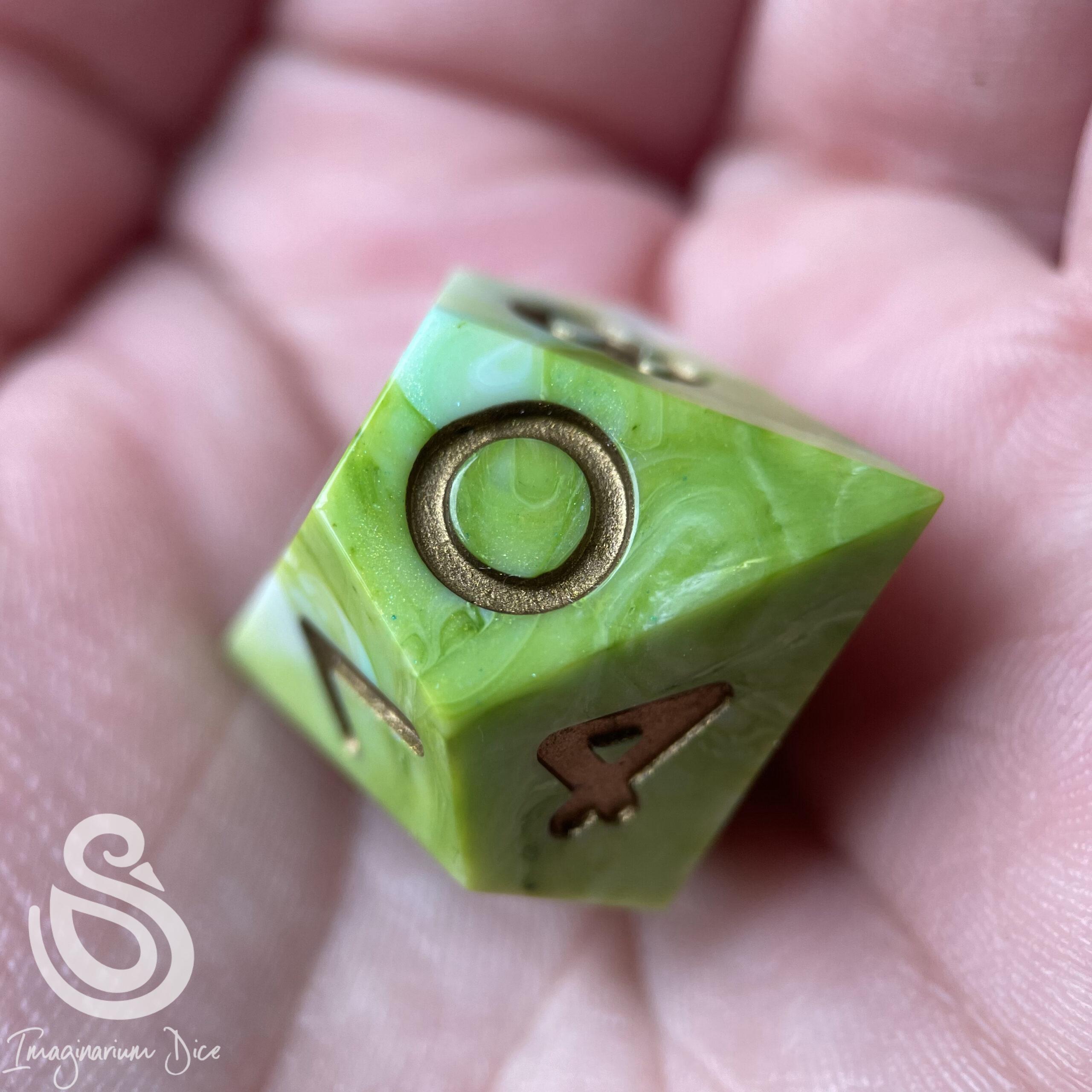 All the Greens | 5d10 handmade dice set - Image 19