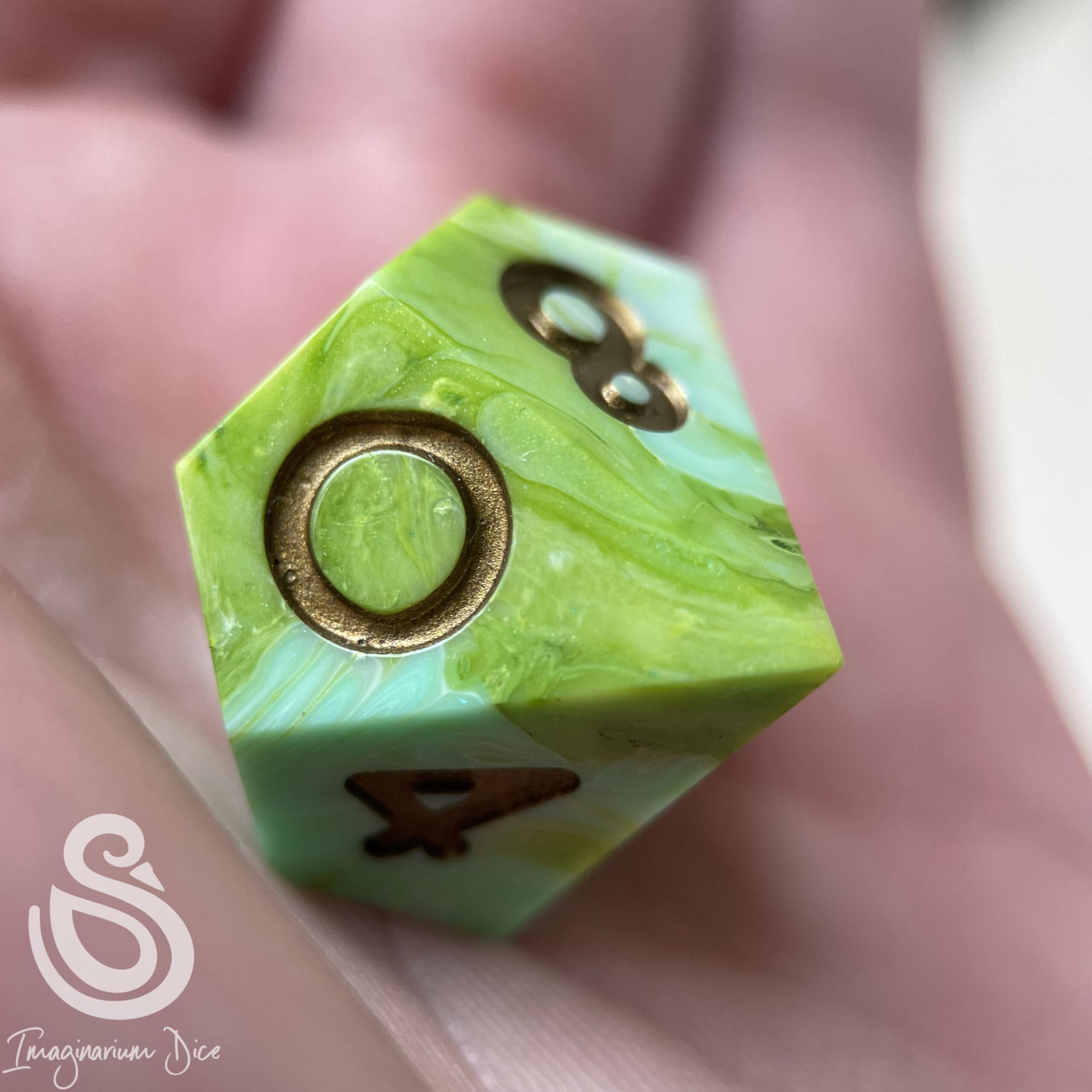All the Greens | 5d10 handmade dice set - Image 16