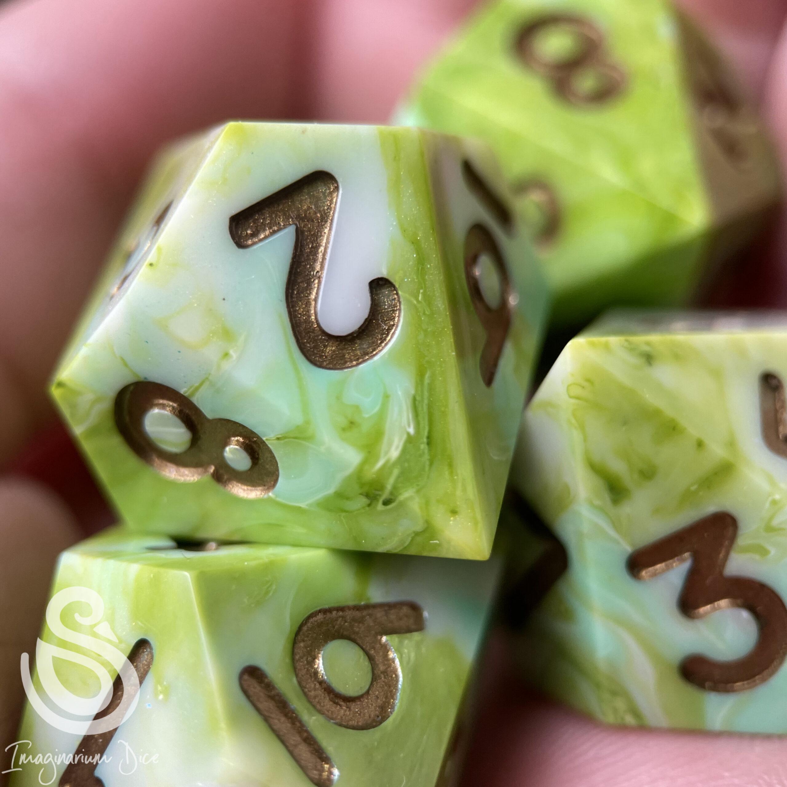 All the Greens | 5d10 handmade dice set - Image 7