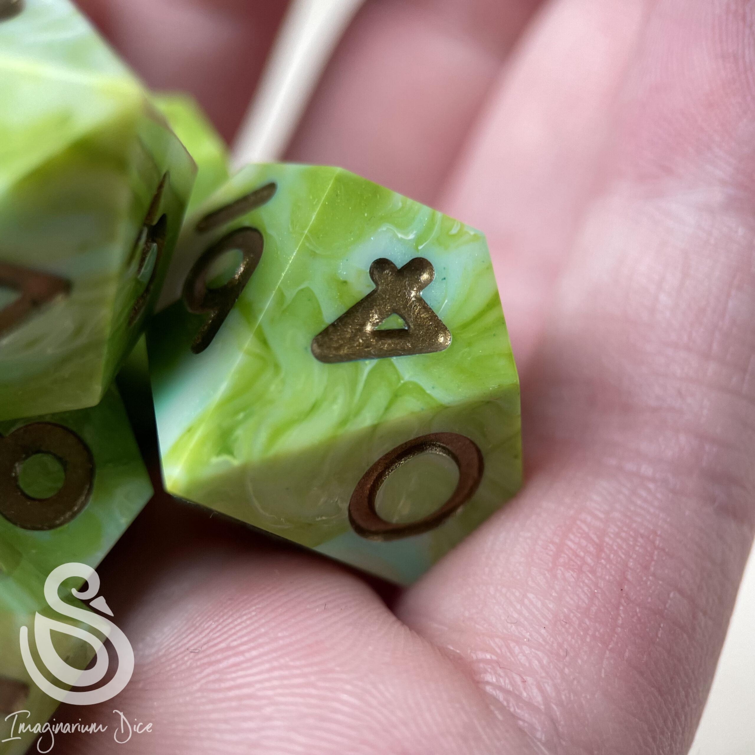 All the Greens | 5d10 handmade dice set - Image 15